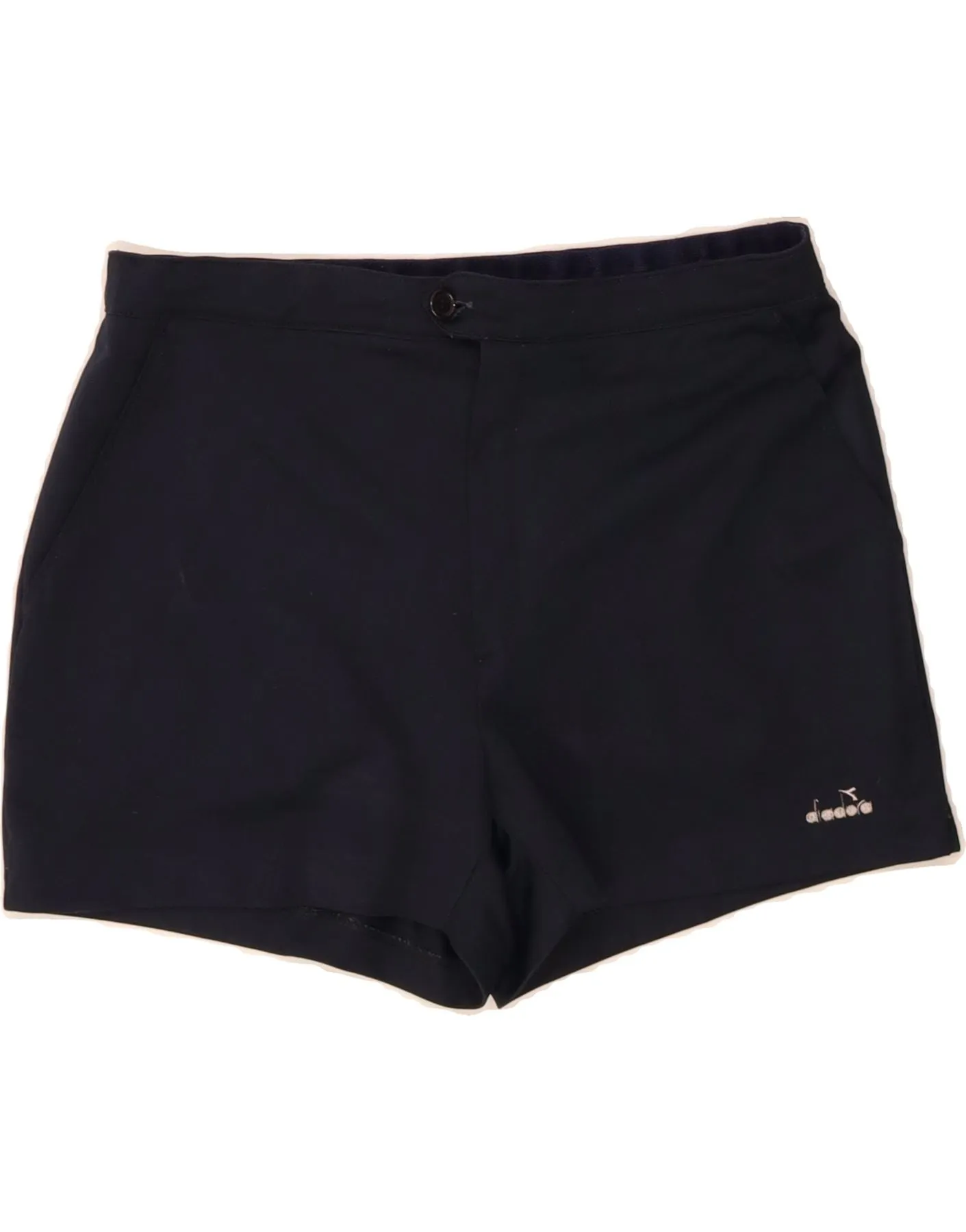 DIADORA Womens High Waist Chino Shorts IT 50 XL W30 Navy Blue Polyester Tagless Design