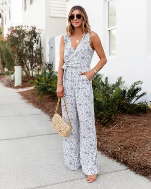 Airy Weave Splendid x Cella Jane Printed Surplice Jumpsuit