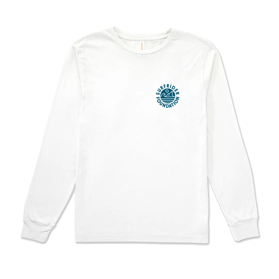 Making Waves White Long Sleeve Tee Wool combination