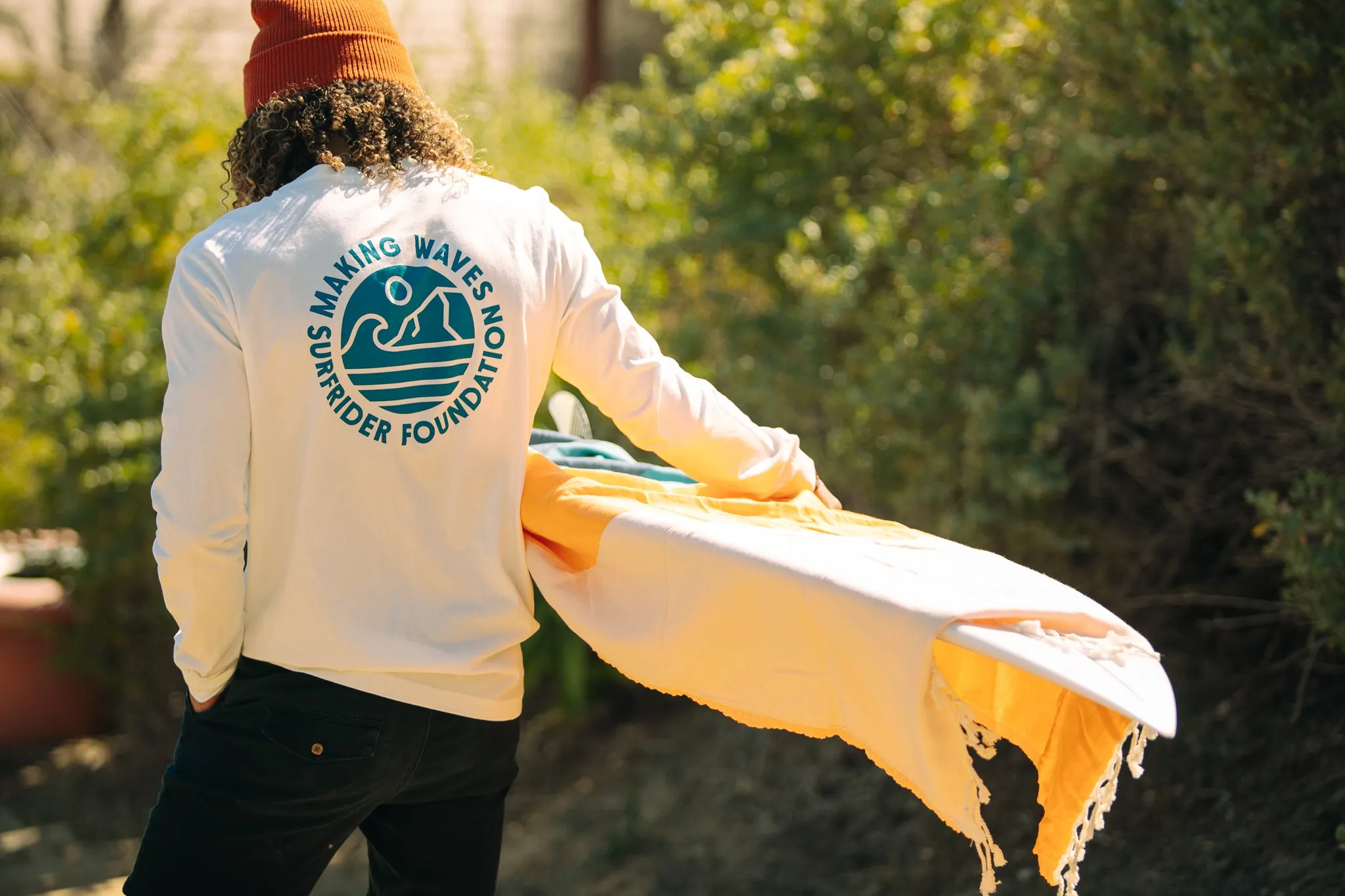 Making Waves White Long Sleeve Tee Trendy Vibes Boat Neck