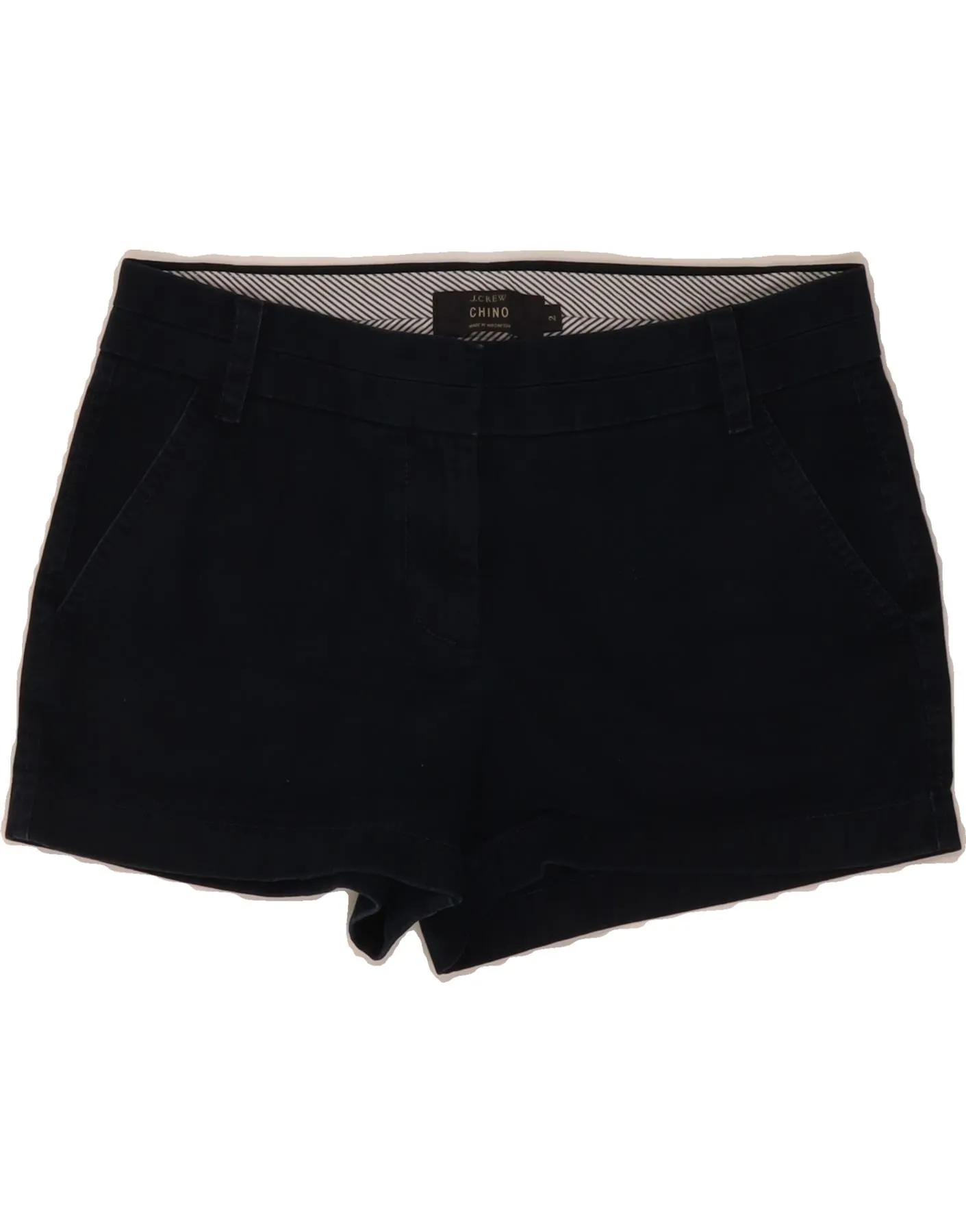 UV Protective Fabric Travel Friendly J. CREW Womens Chino Shorts US 2 XS W30 Navy Blue Cotton