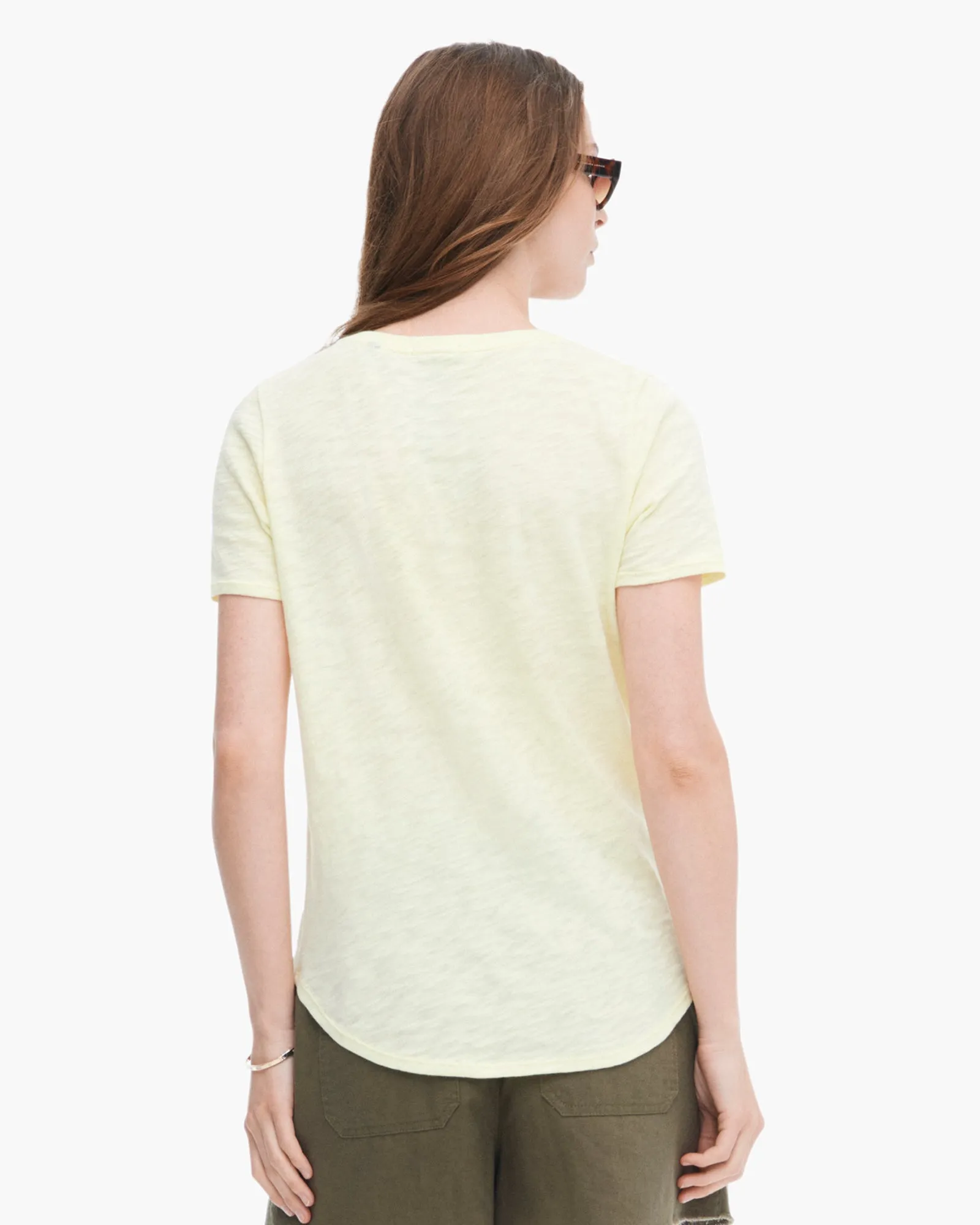 Odor-resistant Slub Jersey Classic Short Sleeve V-Neck Tee - Tender Yellow