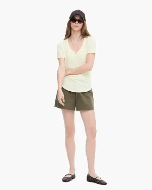 Slub Jersey Classic Short Sleeve V-Neck Tee - Tender Yellow Beach Outfit Double Stitched Hem