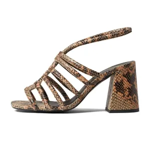 Women's Colette Cinchedblock Heel Sandals In Python Fashionable Wedges