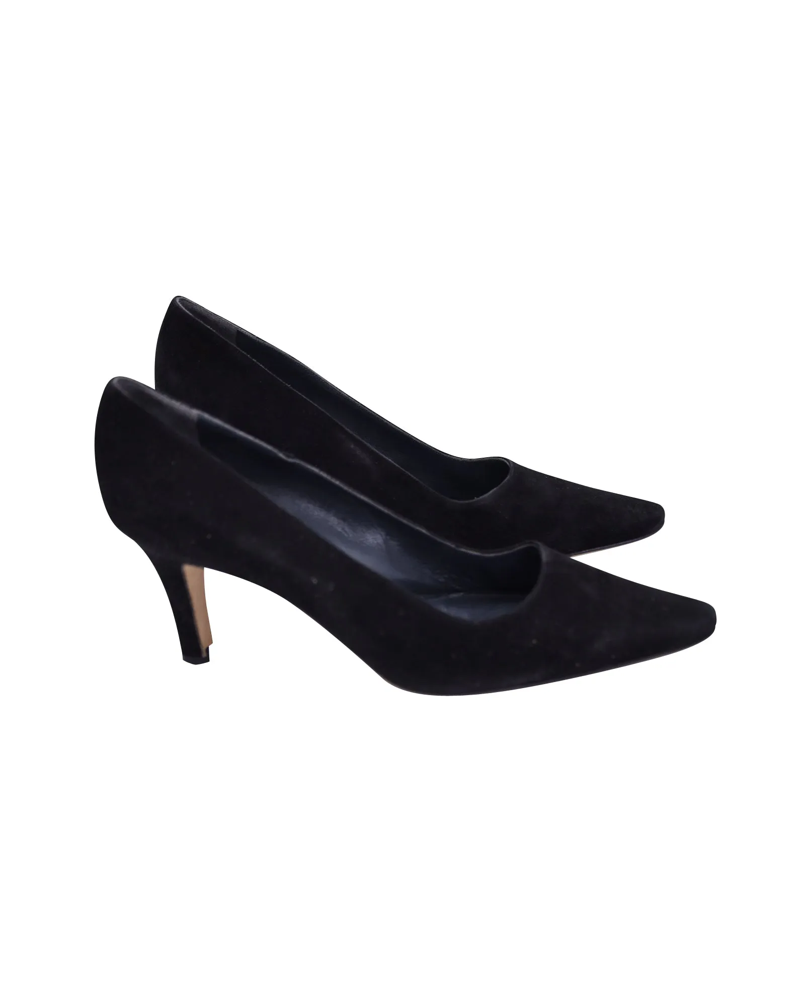 Feminine Touch Bridal Pumps Manolo Blahnik Pointed-Toe Pumps in Black Suede