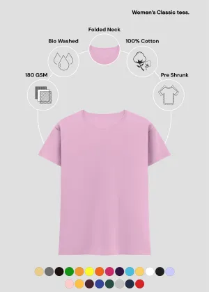 Light Baby Pink Women's Classic T-Shirt | FC21 FadeResistant Ruffled edges