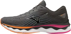 Gusseted Tongue Breathable Knit Fabric Mizuno Wave Sky 6 Womens Running Shoes - Grey