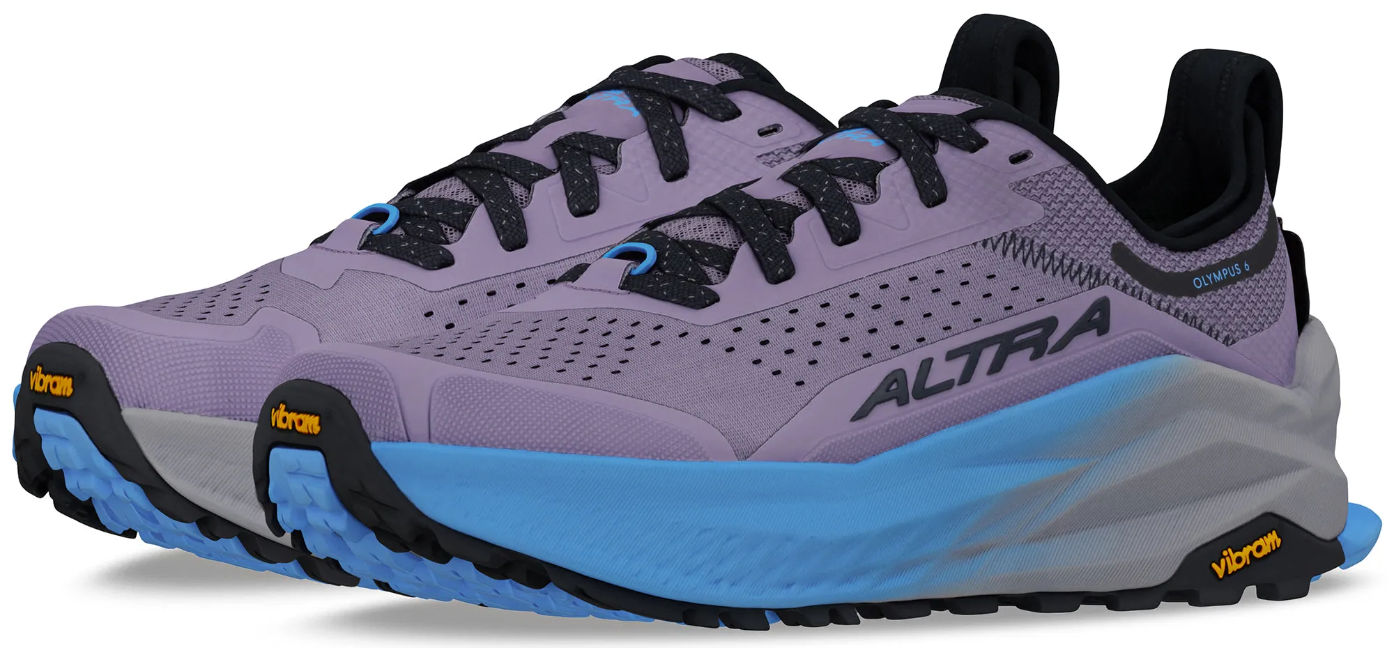 Altra Olympus 6 Womens Trail Running Shoes - Purple plant - themed running option Dynamic Heel Support