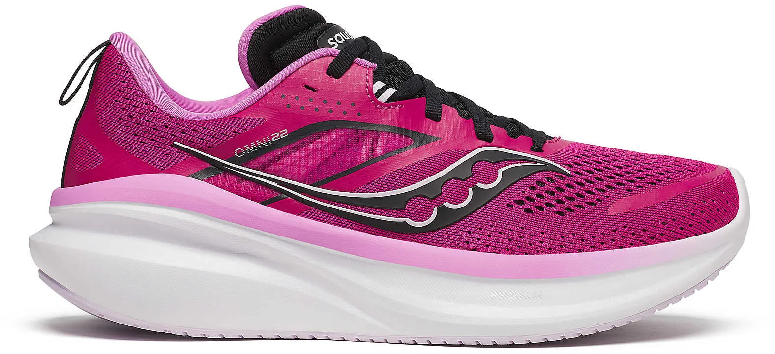 Tongue Hold System Saucony Omni 22 Womens Running Shoes - Pink