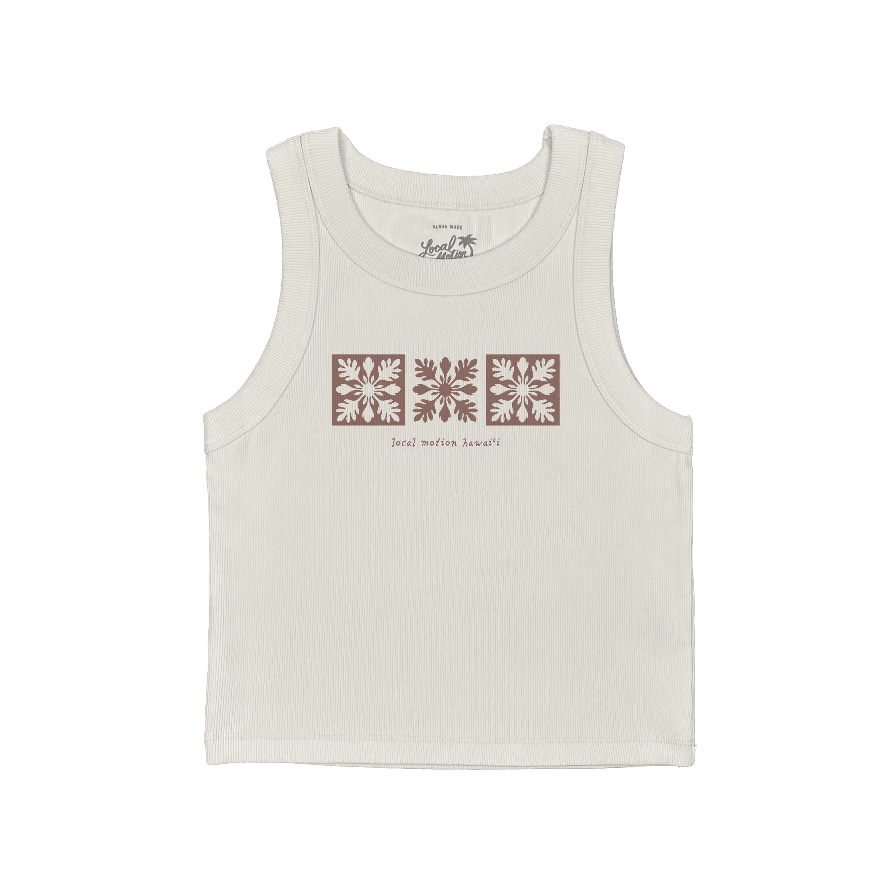 PUA BAND RIB CROP TANK TOP Active Wear Flexible Neckline