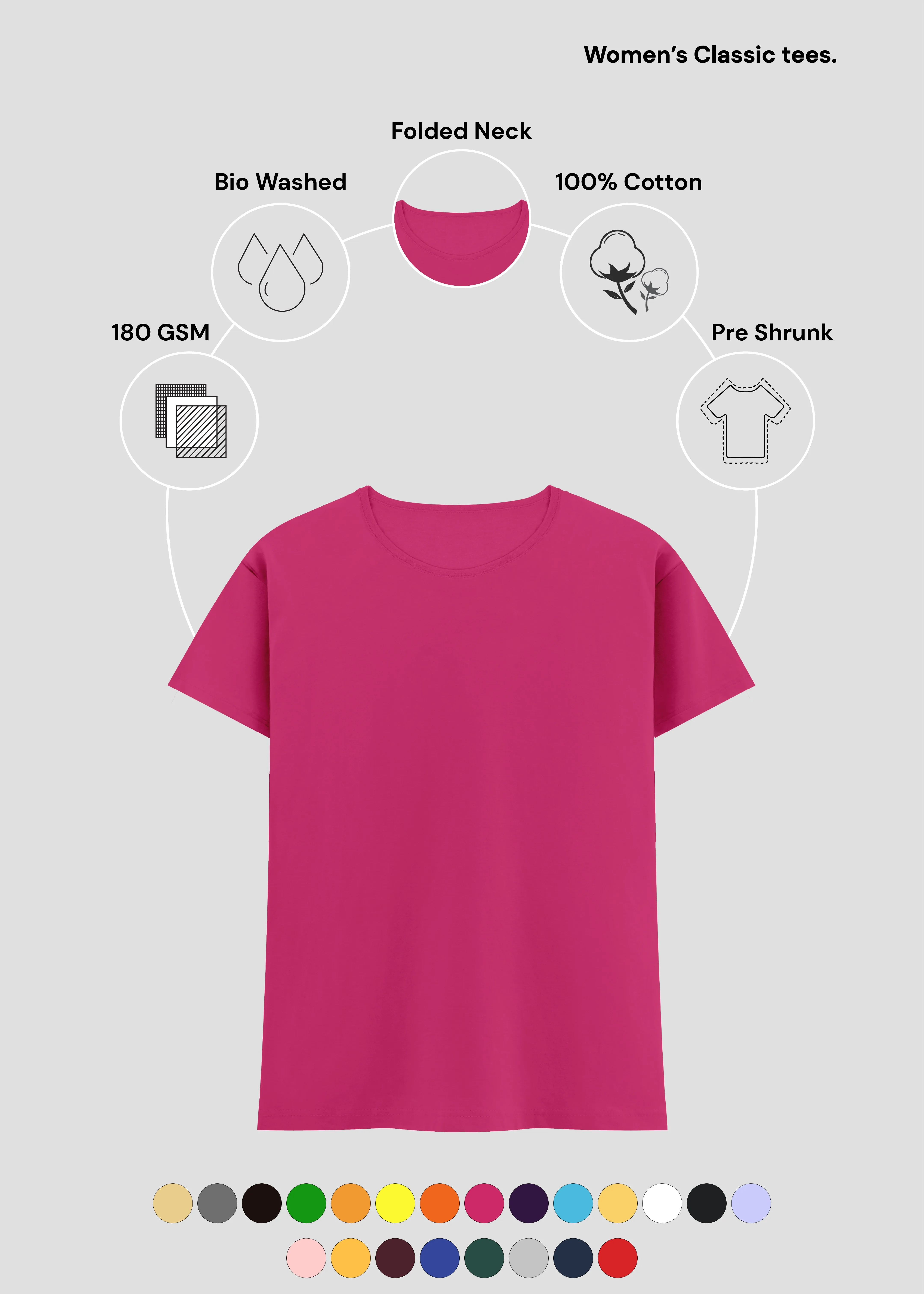 Pink Women's Classic T-Shirt | FC21 Comfy Stretch Wear