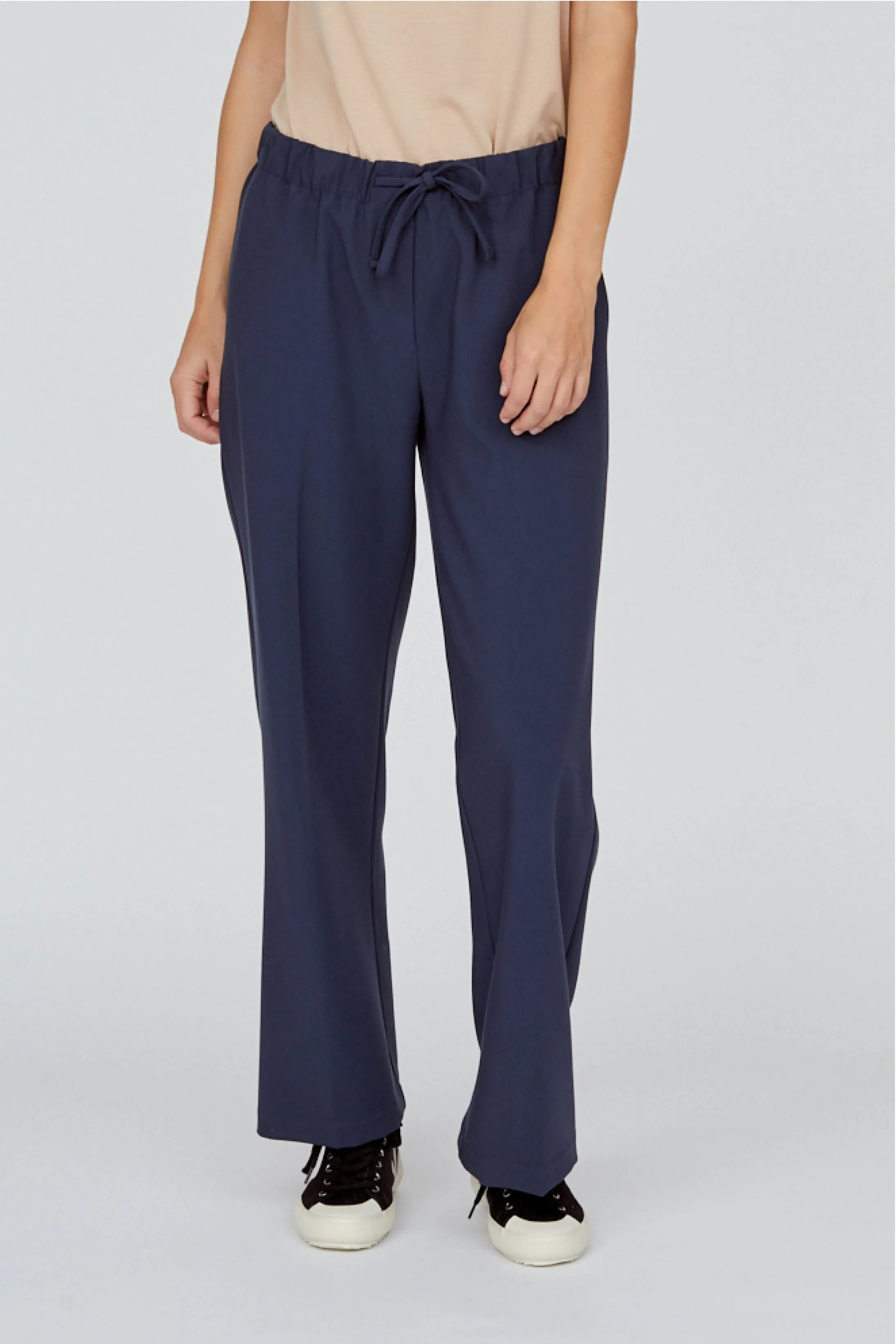 Sage Loose Pants - Navy Sporty Appeal Stylish Appearance