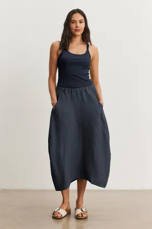 FAE LINEN SKIRT Crisscross Details