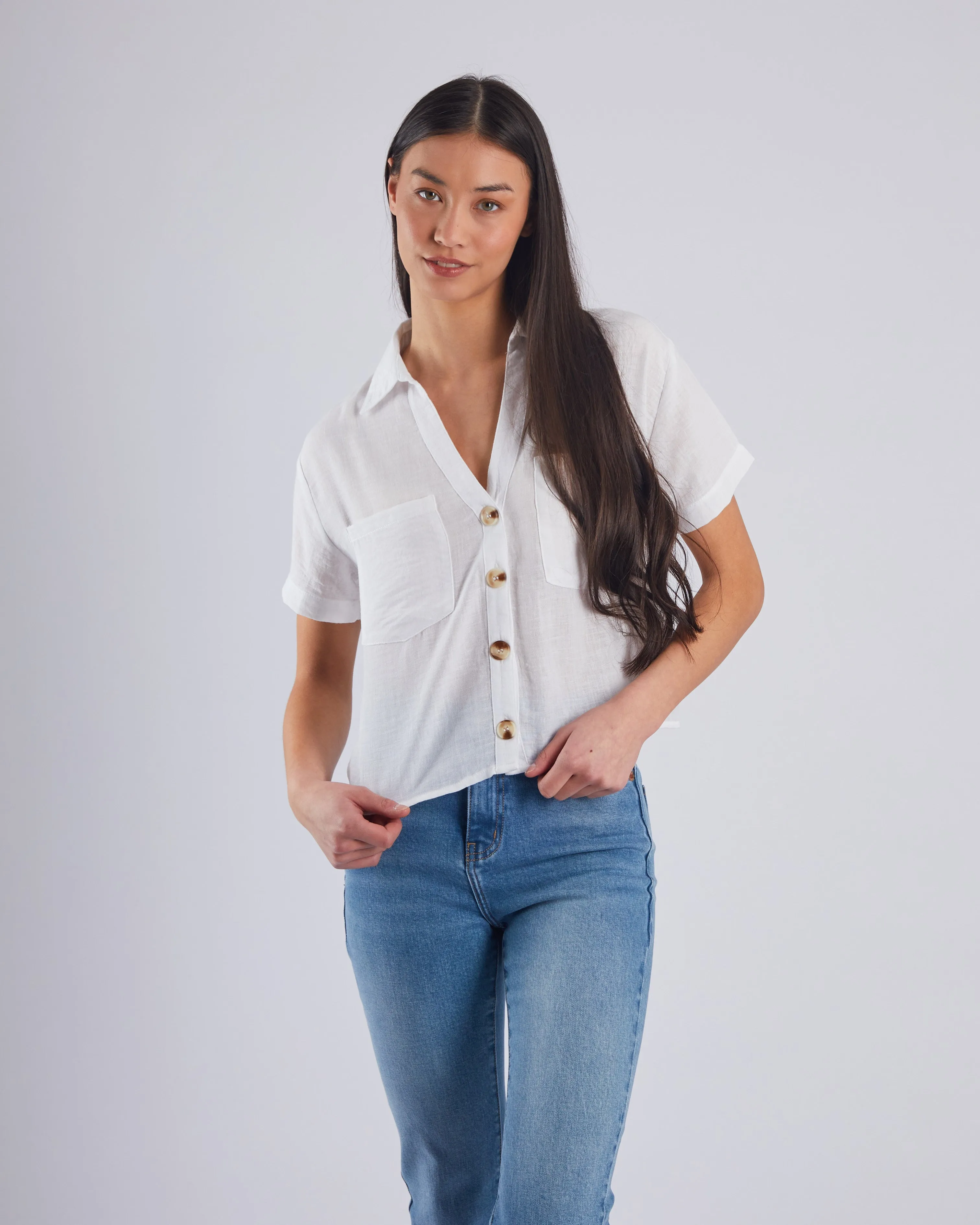 SlipResistantWaistband Flavia Shirt Dove White