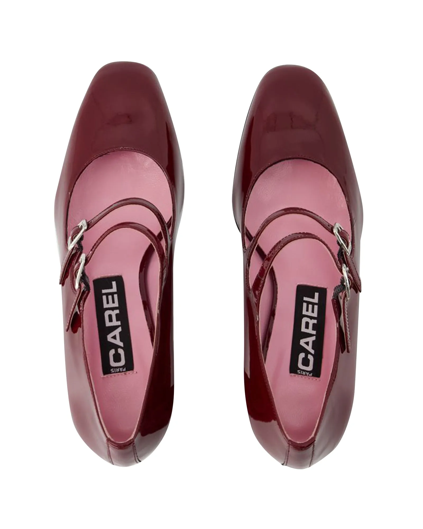 Alice Pumps - Carel - Patent Leather - Bordeaux Lace Up Style