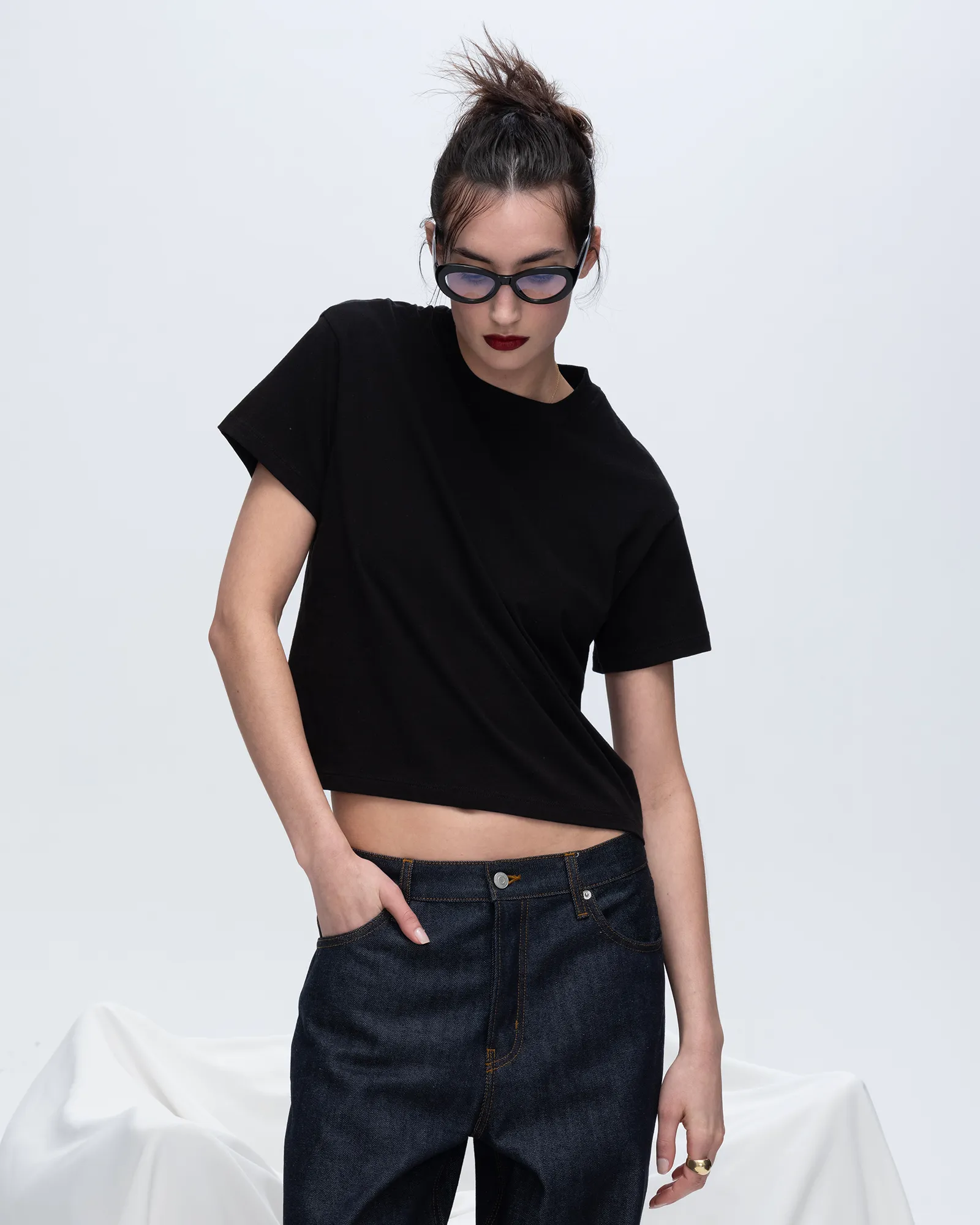 Set In Sleeve Classic Jersey Short Sleeve Boy Tee - Black