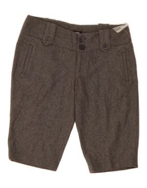 MOSSIMO Womens Chino Shorts US 4 Small W30 Grey Wool Tailored Cuffs Anti Static Fabric