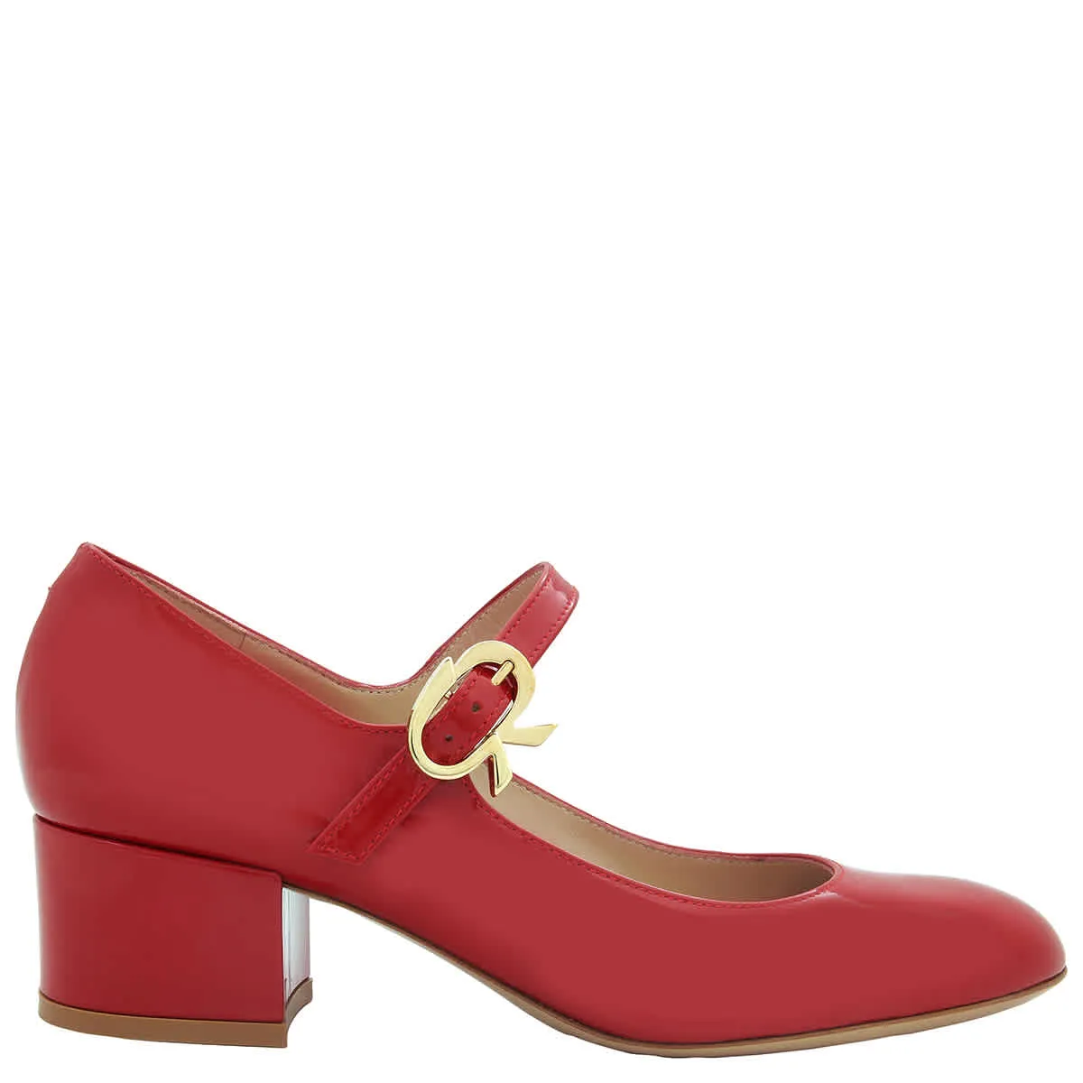 Comfortable Arch Support Anti blister Gianvito Rossi Mary Ribbon Block Heel Pumps