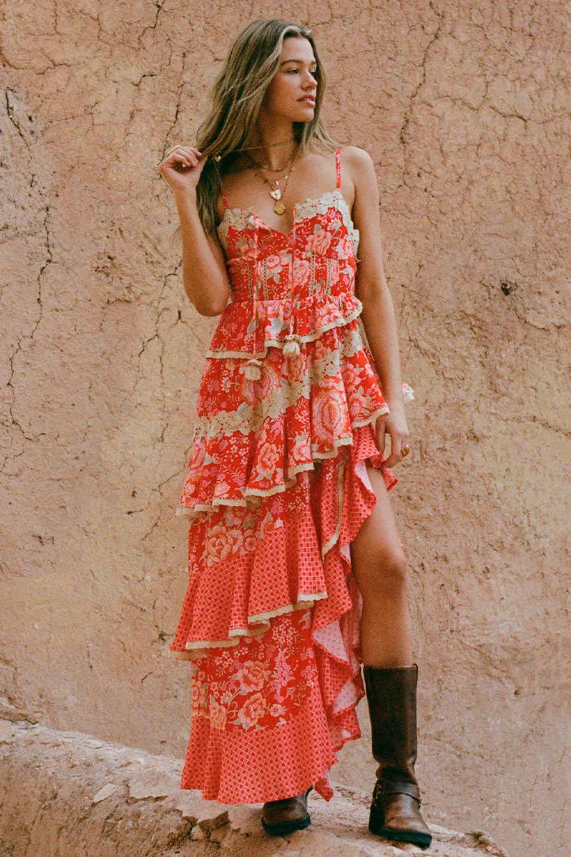 Full Bloom Ruffle Soir??e Dress Move Free Stylish Fit