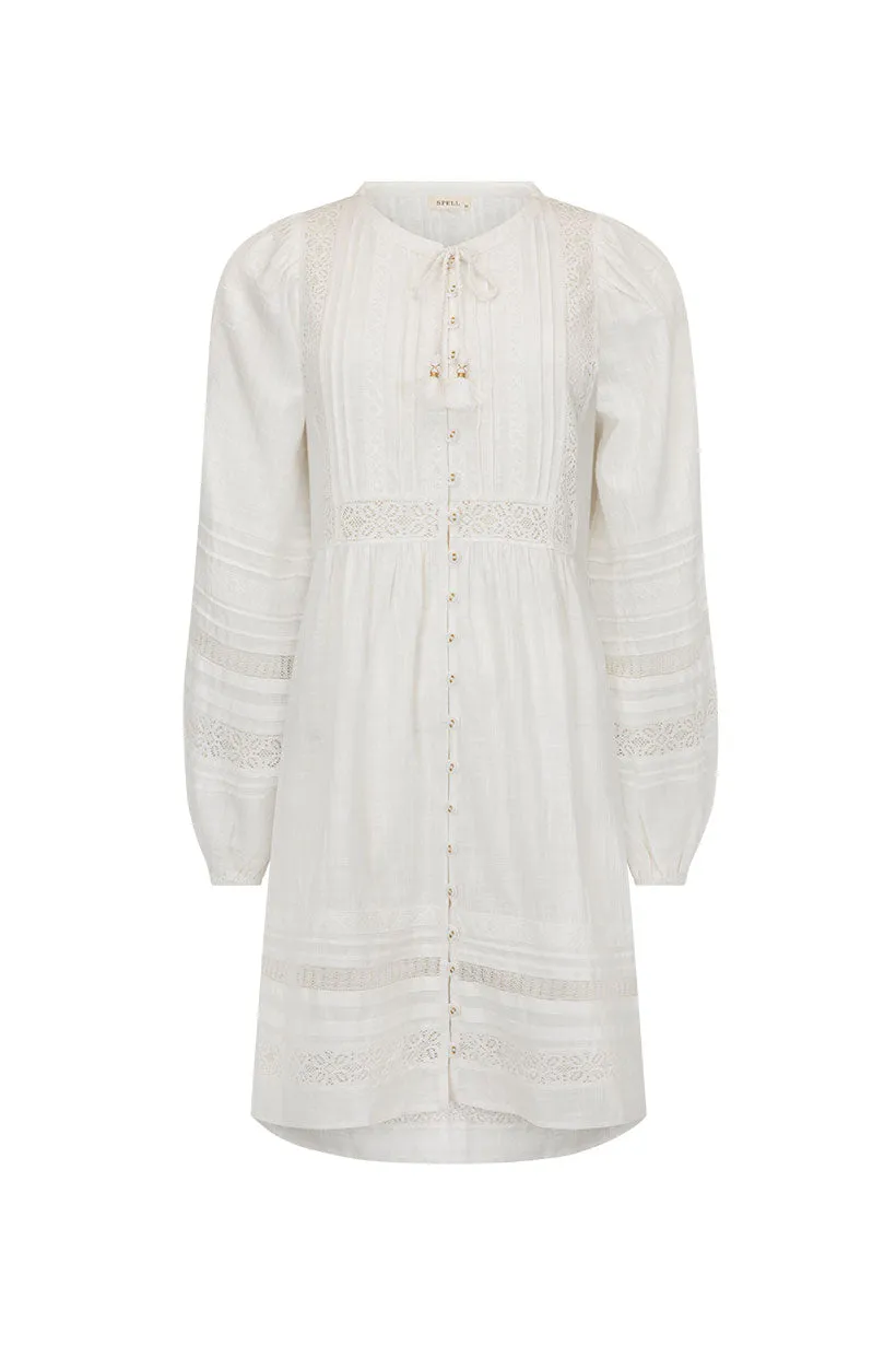 WideCollarDesign Chic Ensemble Stevie Lace Boho Mini Dress