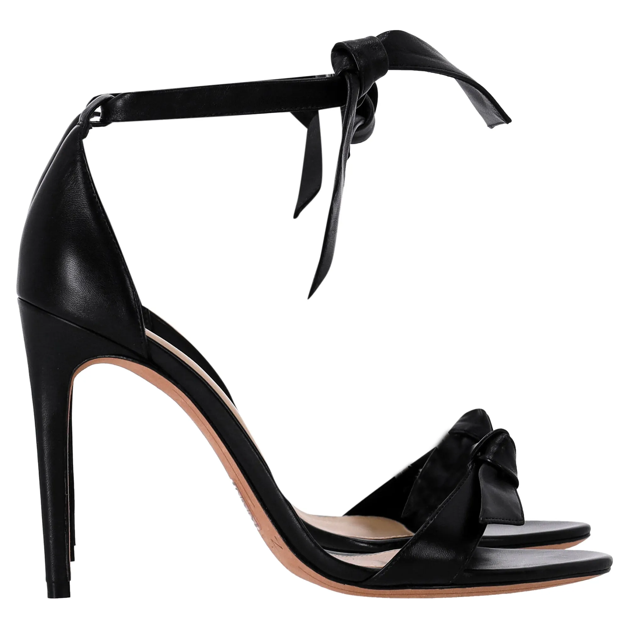 Alexandre Birman Clarita Bow Heeled Sandals in Black Calf Leather High Quality Shoes Comfortable Heels