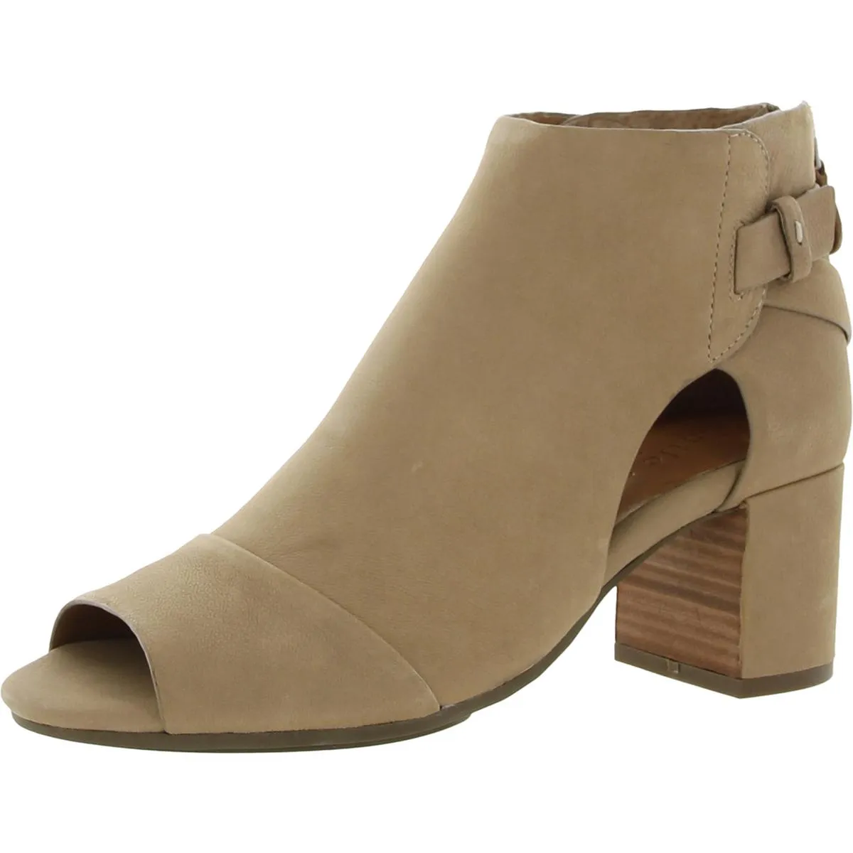 Comfortable Backstrap CHARLENE SHOOTIE Womens Leather Block Heel Pumps