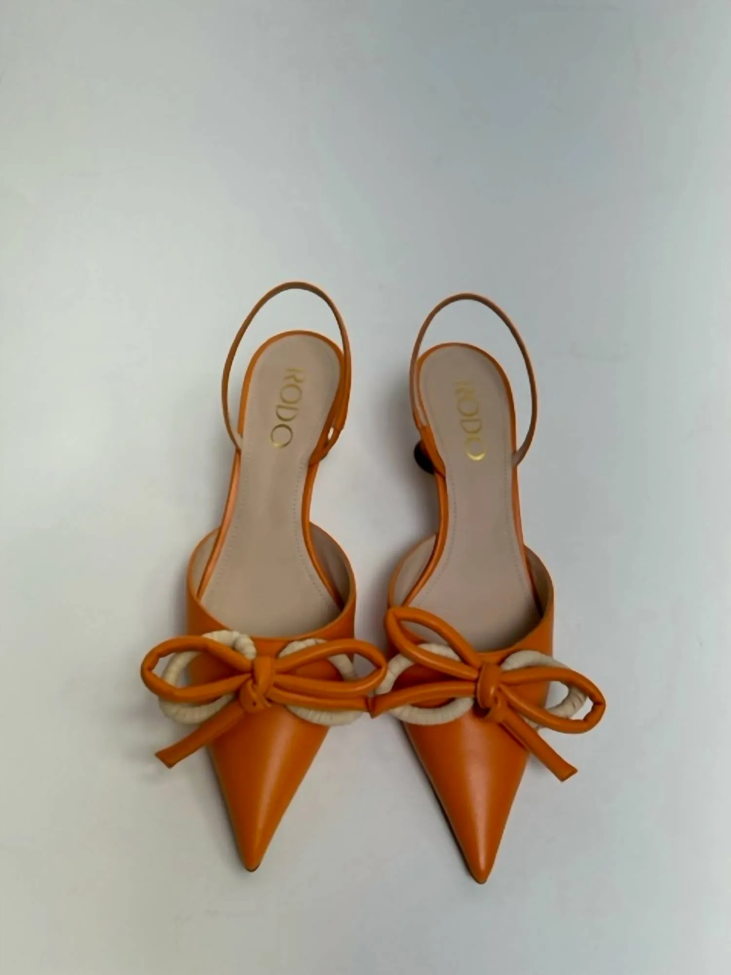 Sling Back Calf/raffia Bow Comfort Mood
