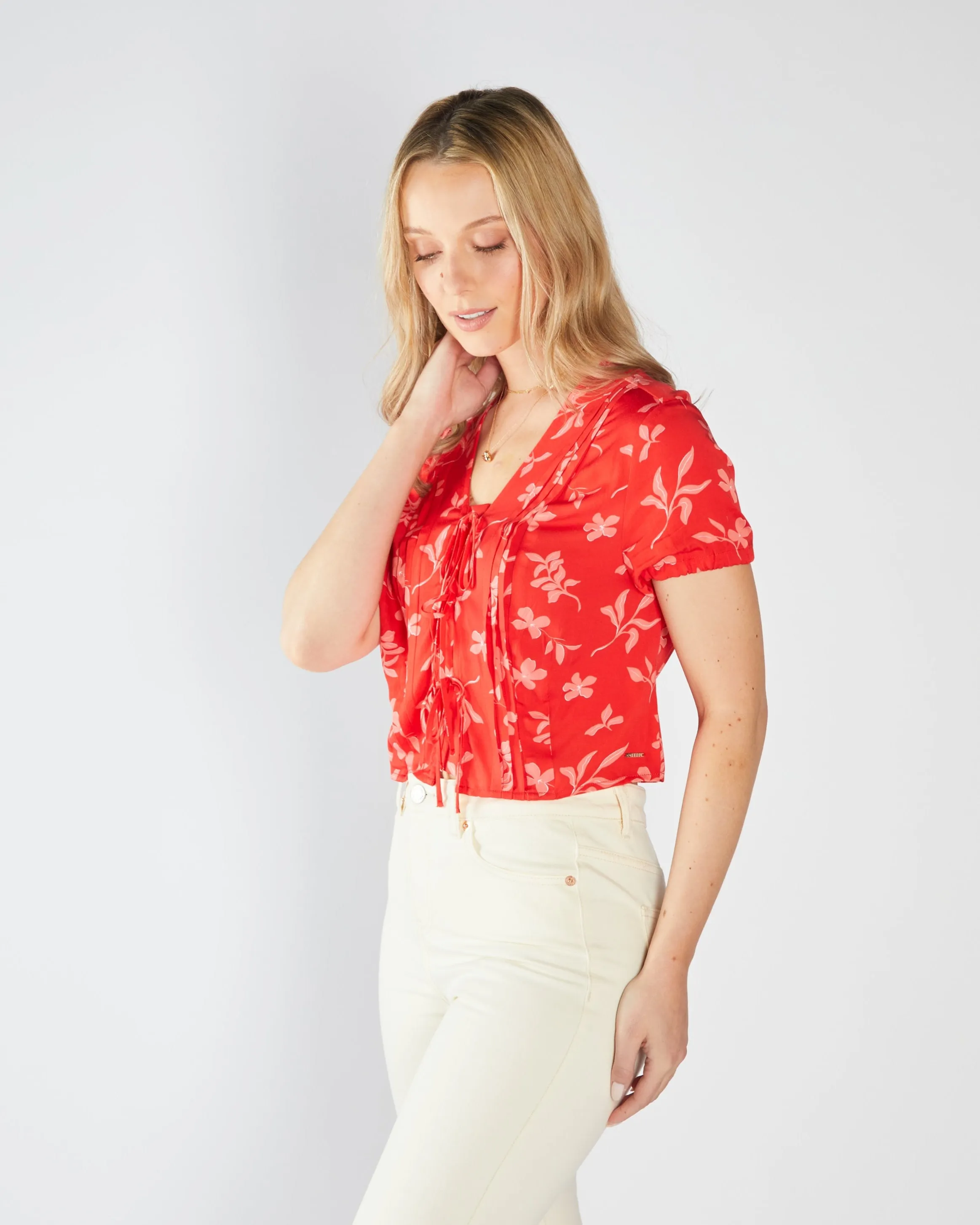 Felicity Top Red Casual Bottoms french chic