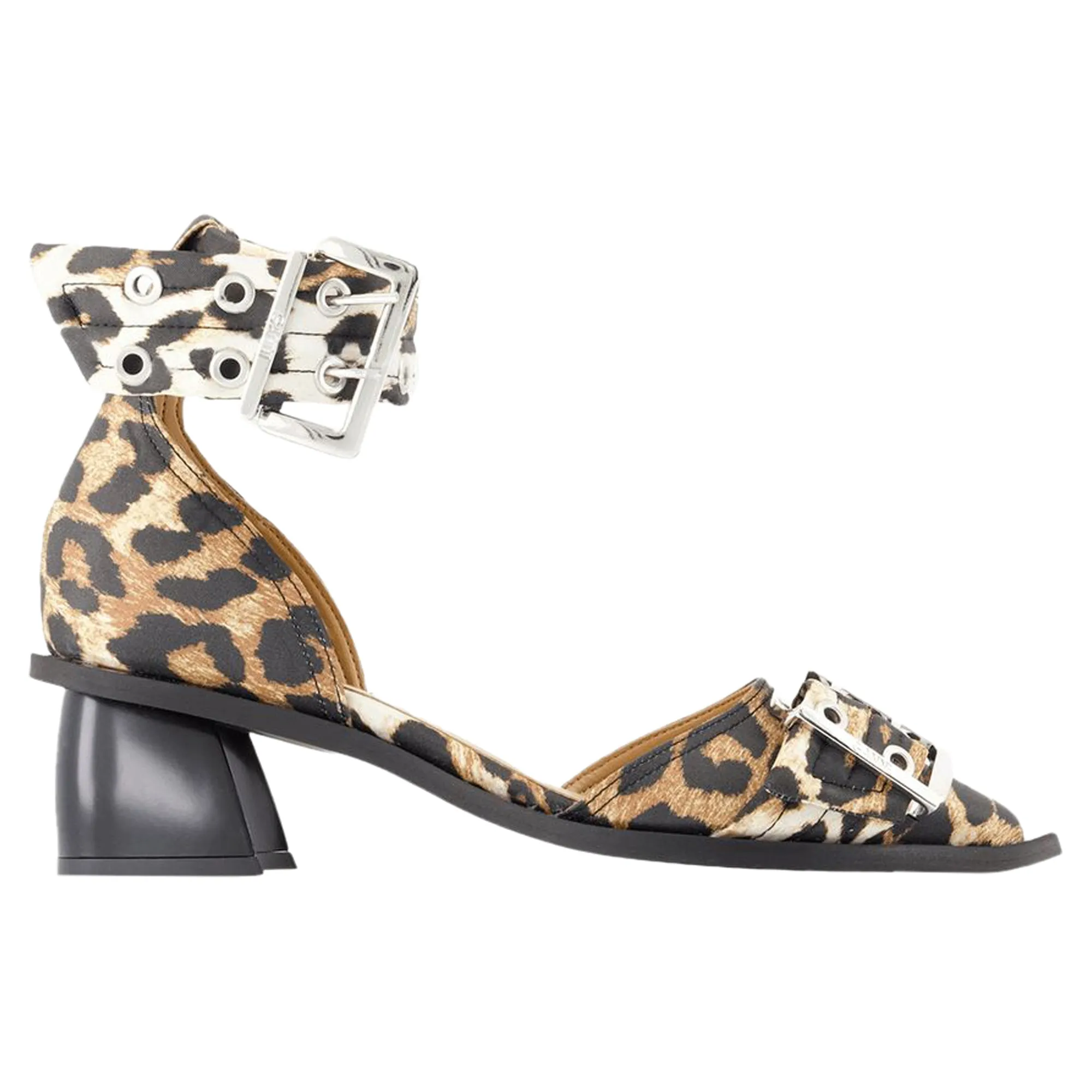 Feminine Open Cut Pumps - Ganni - Synthetic - Printed Eva Midsole