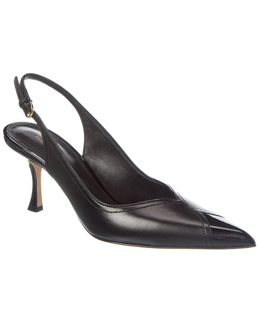 High Heel Shoes Vintage Look Ferragamo Egna Leather Slingback Pump