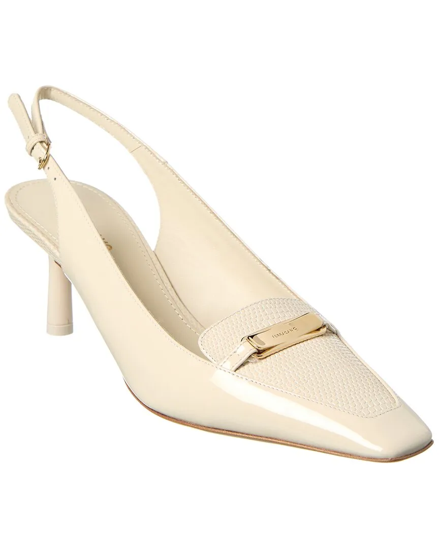 Ferragamo Patent Slingback Pump Fashion Booties