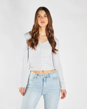 Fida Knit Periwinkle & Stone Tencel Blend Fabric