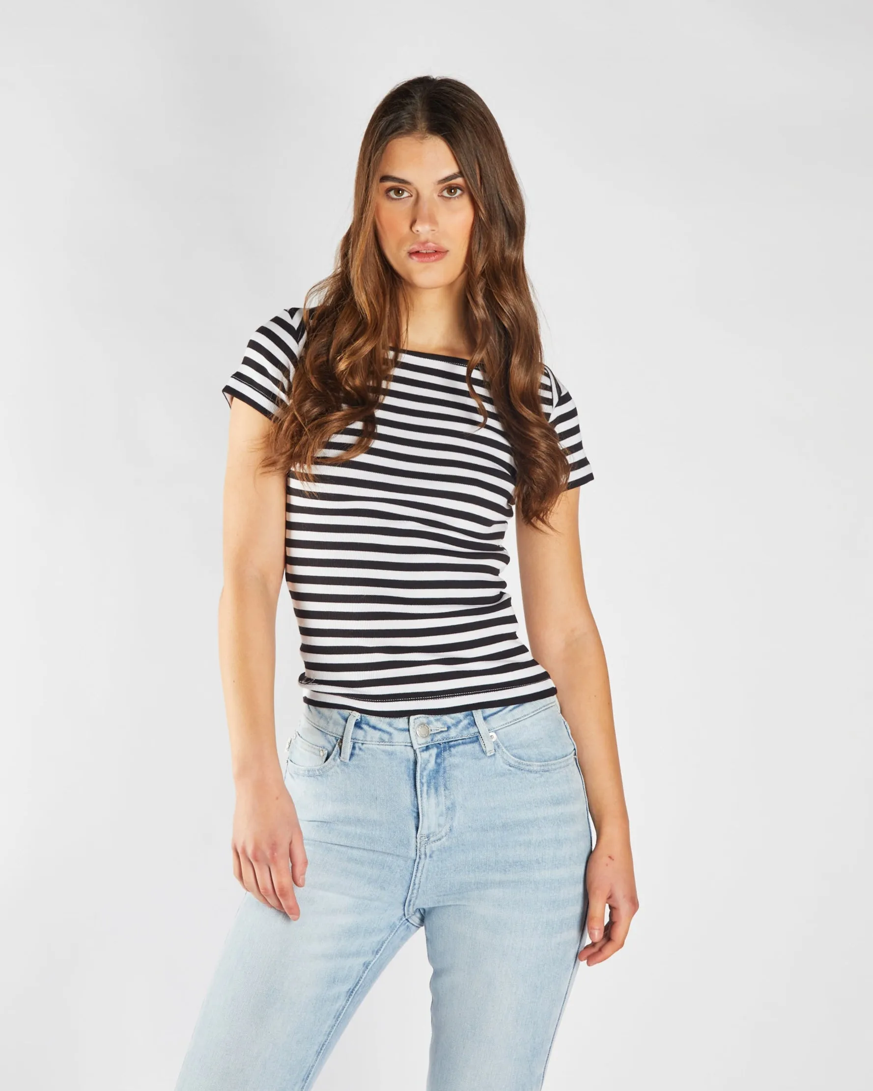 Leader Core Outdoor Shirt Finette Top Black & Dove White