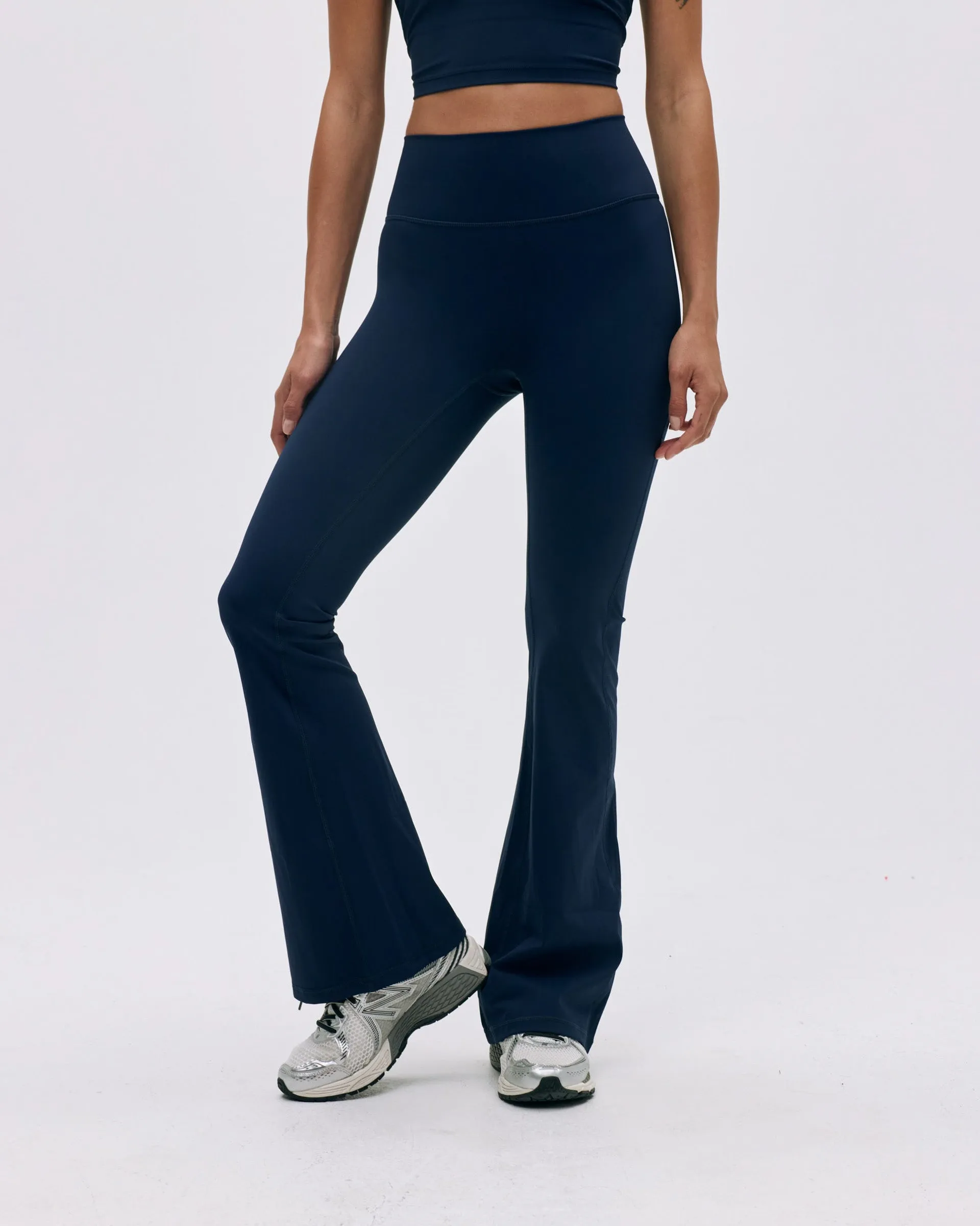 Moisture Wicking Technology Flared Yoga Pant - Navy Blue