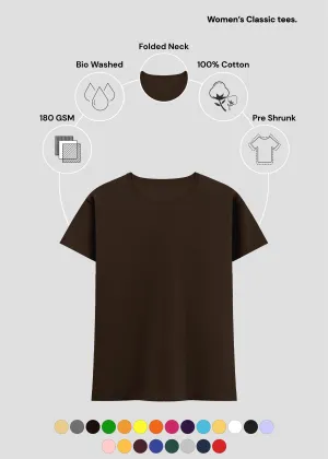 Coffee Brown Women's Classic T-Shirt | FC21 Everyday Essential Quick-Dry Fabric