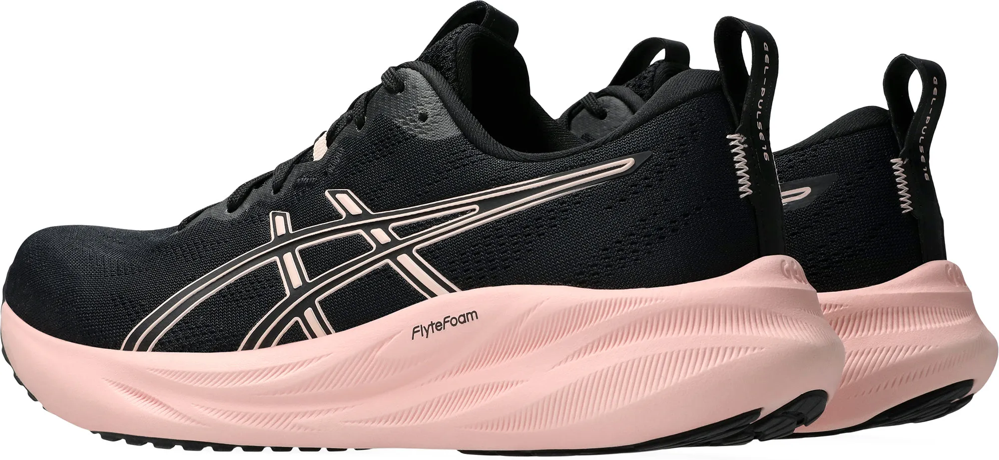 Asics Gel Pulse 16 Womens Running Shoes - Black heel - strap shoes