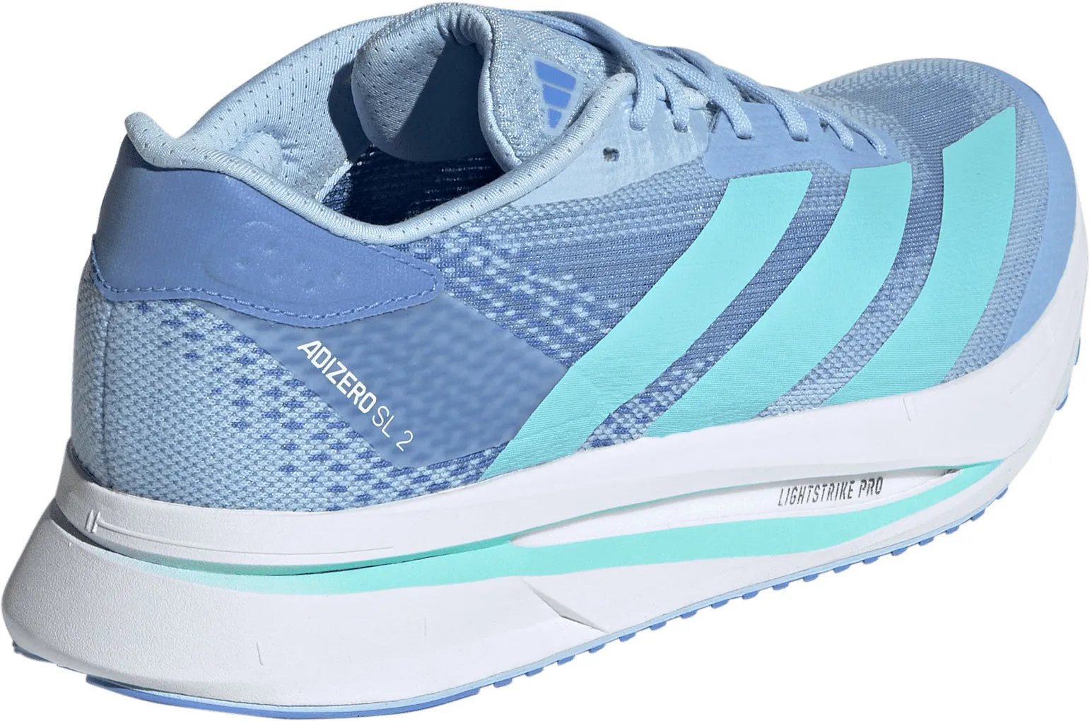 running in a soccer field area shoes adidas Adizero SL 2 Womens Running Shoes - Blue