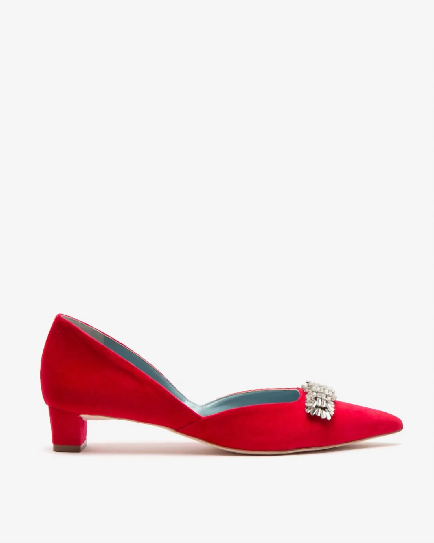 waterproof Women's Paula Mini Block Velvet Heel In Red