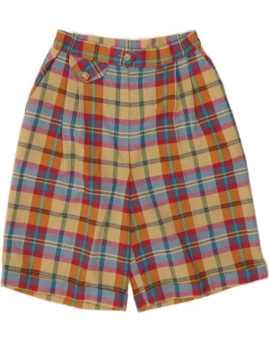 Breathable Underarm Vents Lightweight Weave GREEN LAMB Womens Casual Shorts US 12 Large W28 Multicoloured Check