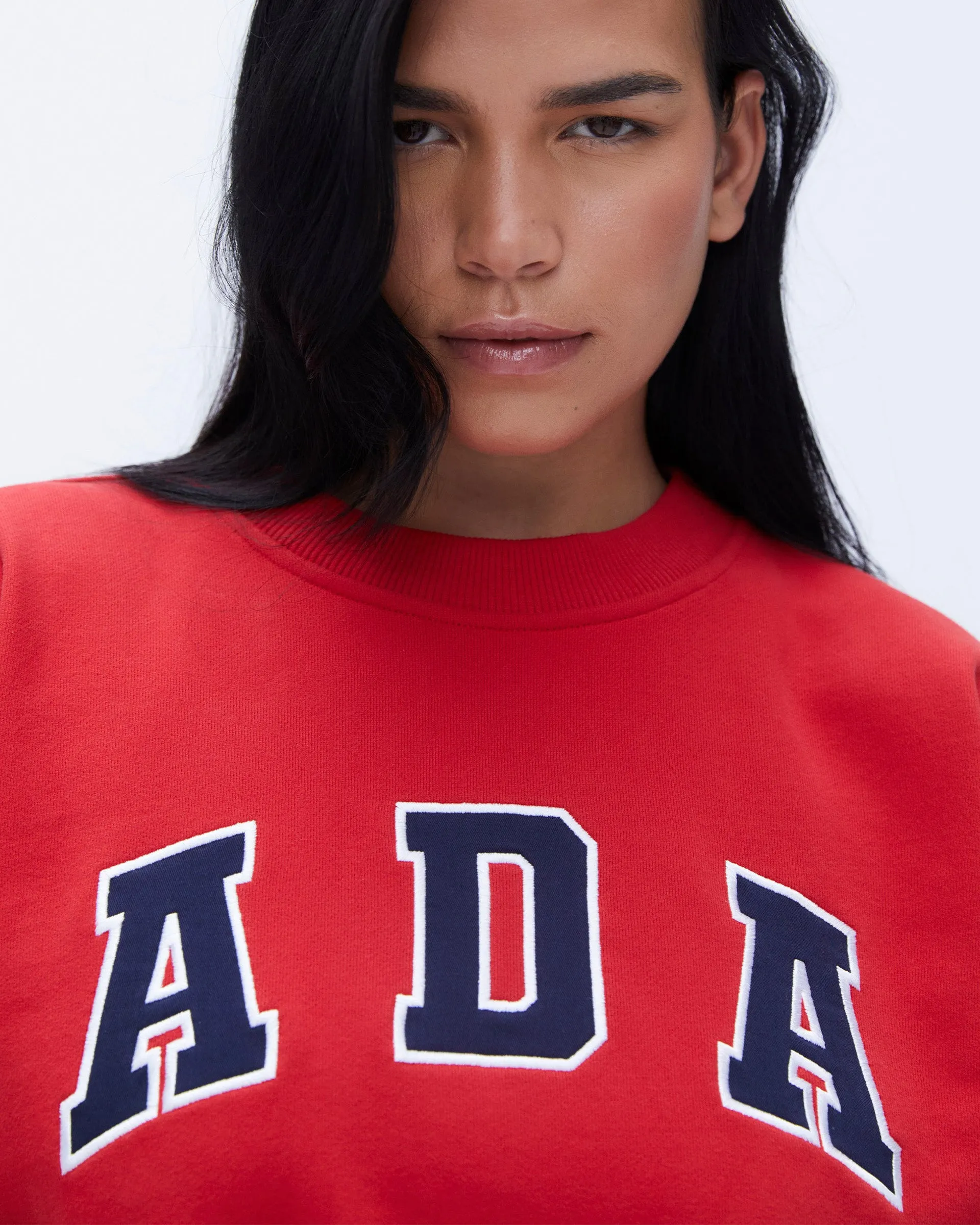 ADA Oversized Sweatshirt - Classic Red Cold Day Wear Machine washable
