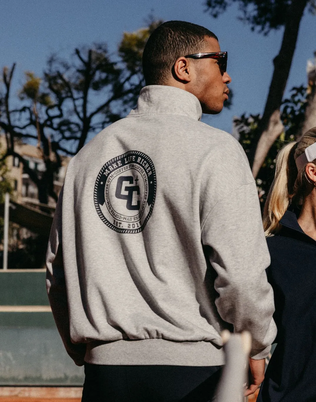 Sports Wear Cool Comfort Clubhouse Funnel Neck Zip in Grey Marl