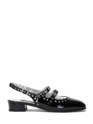 Winter Pumps Buckled Carel Ladies Black Patent Queen Slingback Mary Janes