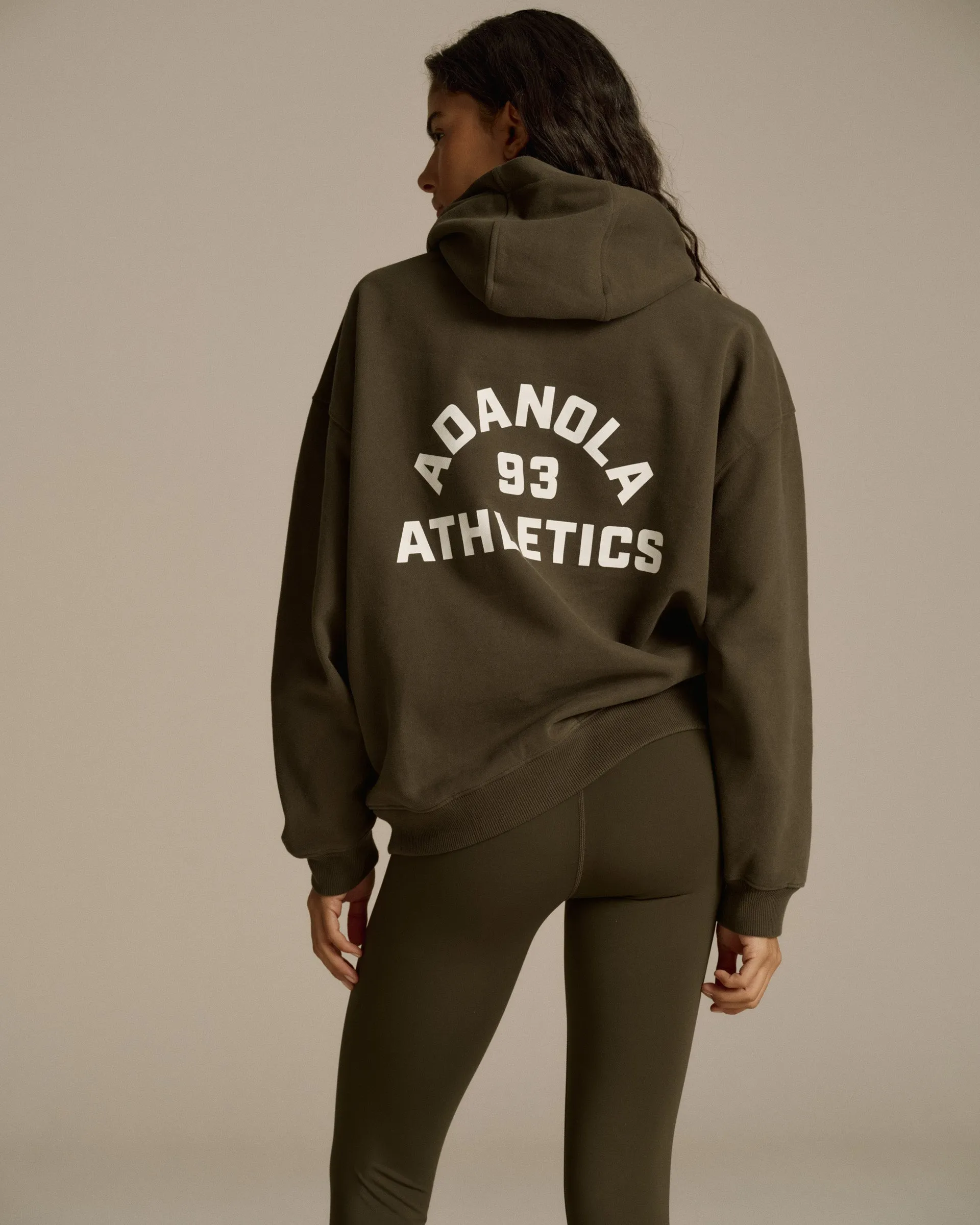 bead accents Campus Oversized Hoodie - Fern Green