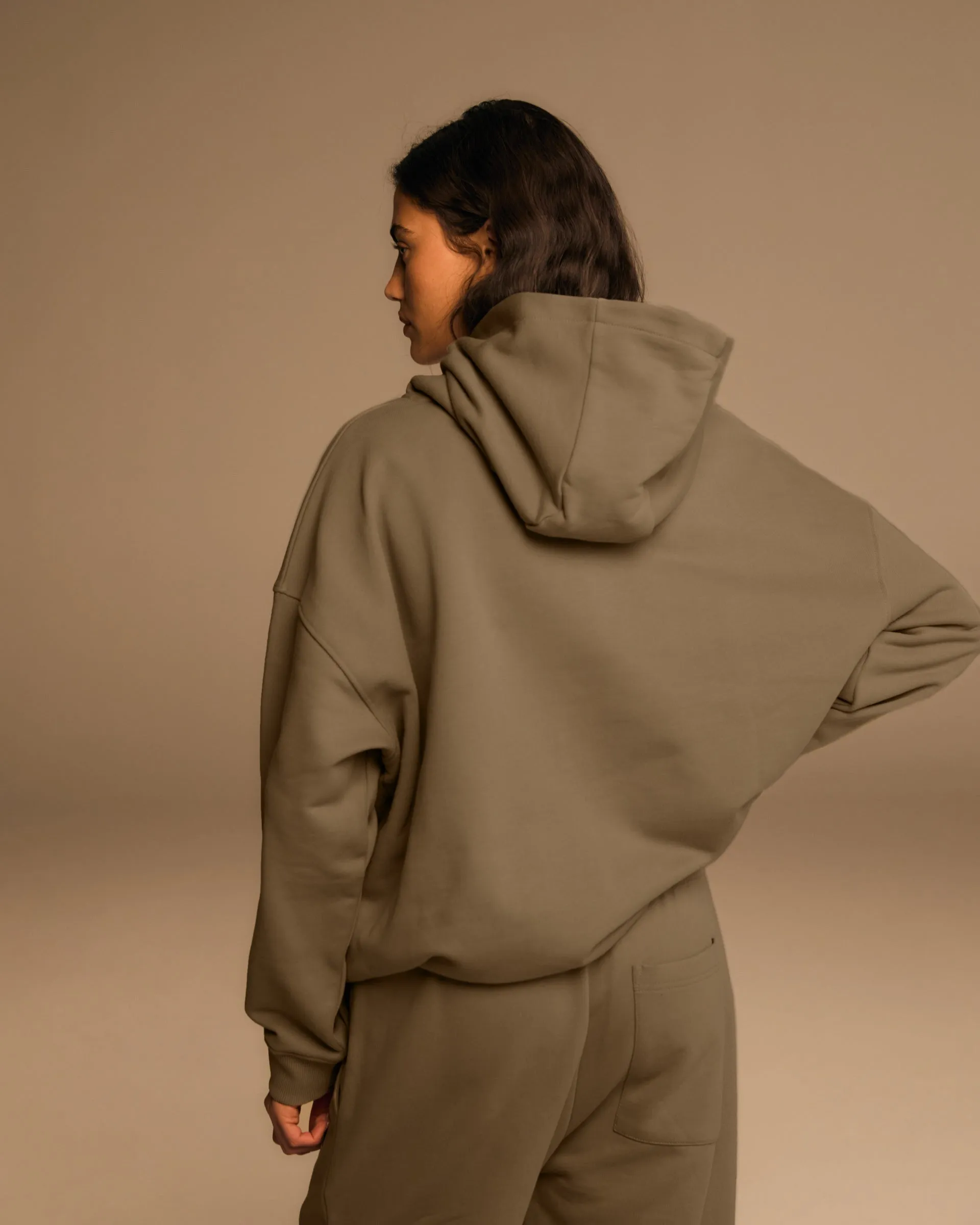 Varsity Oversized Hoodie - Clay Beige Layer Active