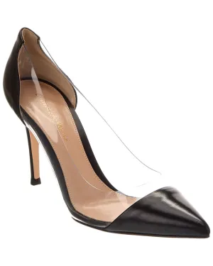 Reinforced toe Gianvito Rossi Plexi 85 Vinyl & Leather Pump