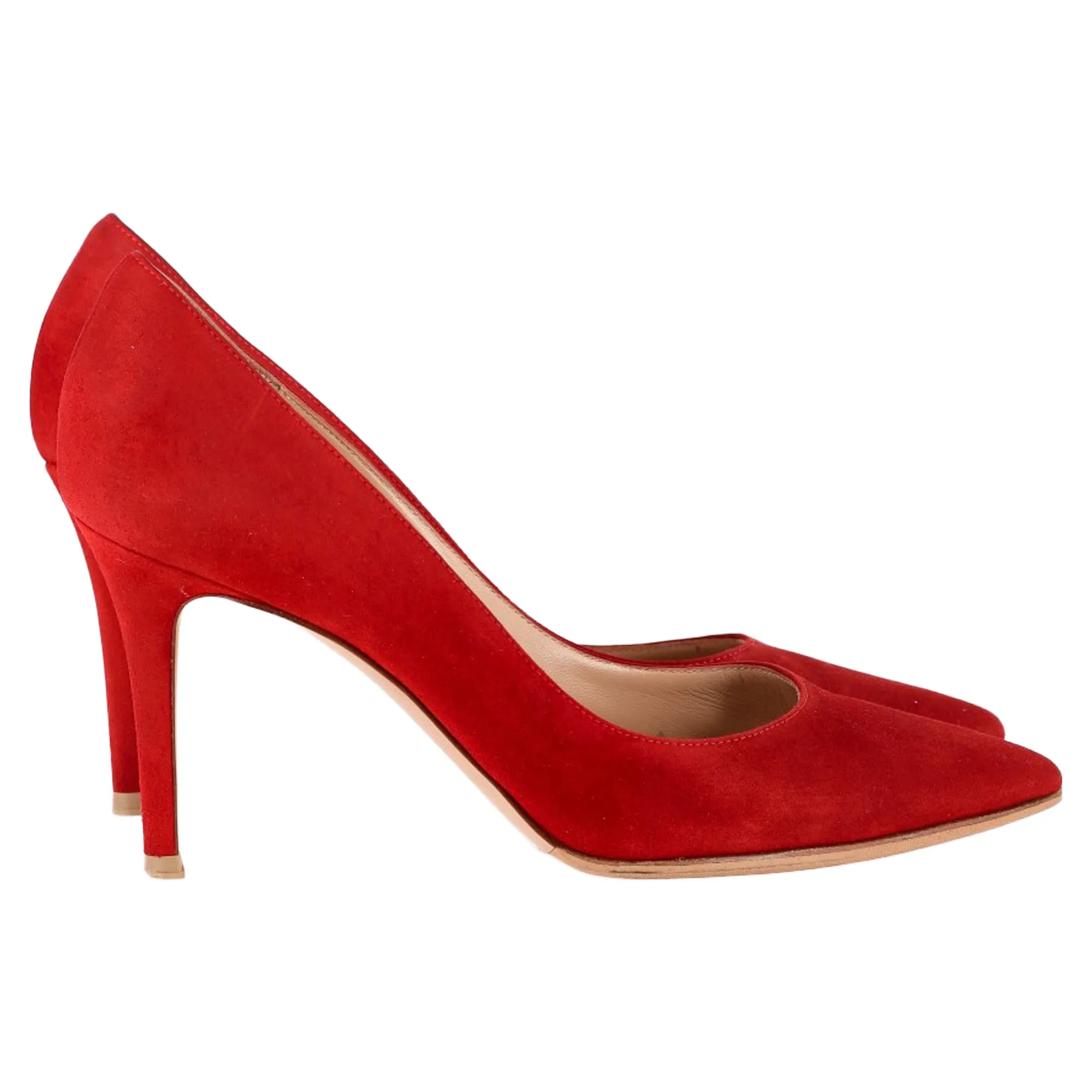 Open Toe Sandals Peep Toe Pumps Gianvito Rossi Pointed Pumps in Red Suede