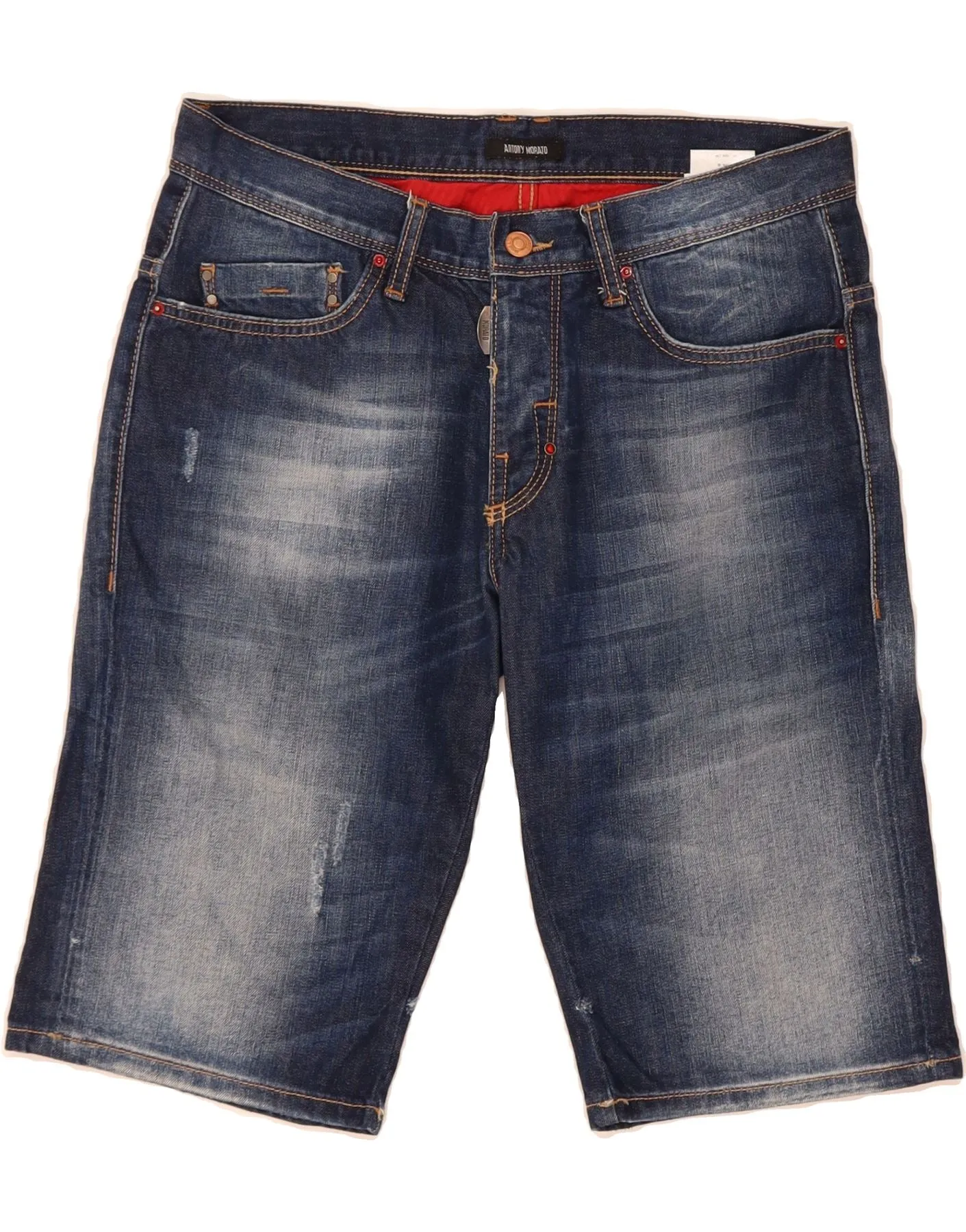 Vibrant Hue Durable Thread Construction ANTONY MORATO Womens Bermuda Denim Shorts IT 44 Medium W28 Blue Cotton