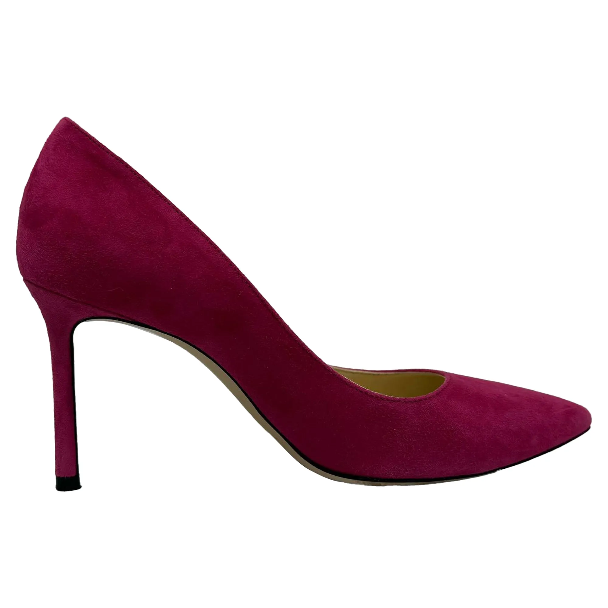Wide toe box Jimmy Choo Romy Pointed Pumps in Pink Suede