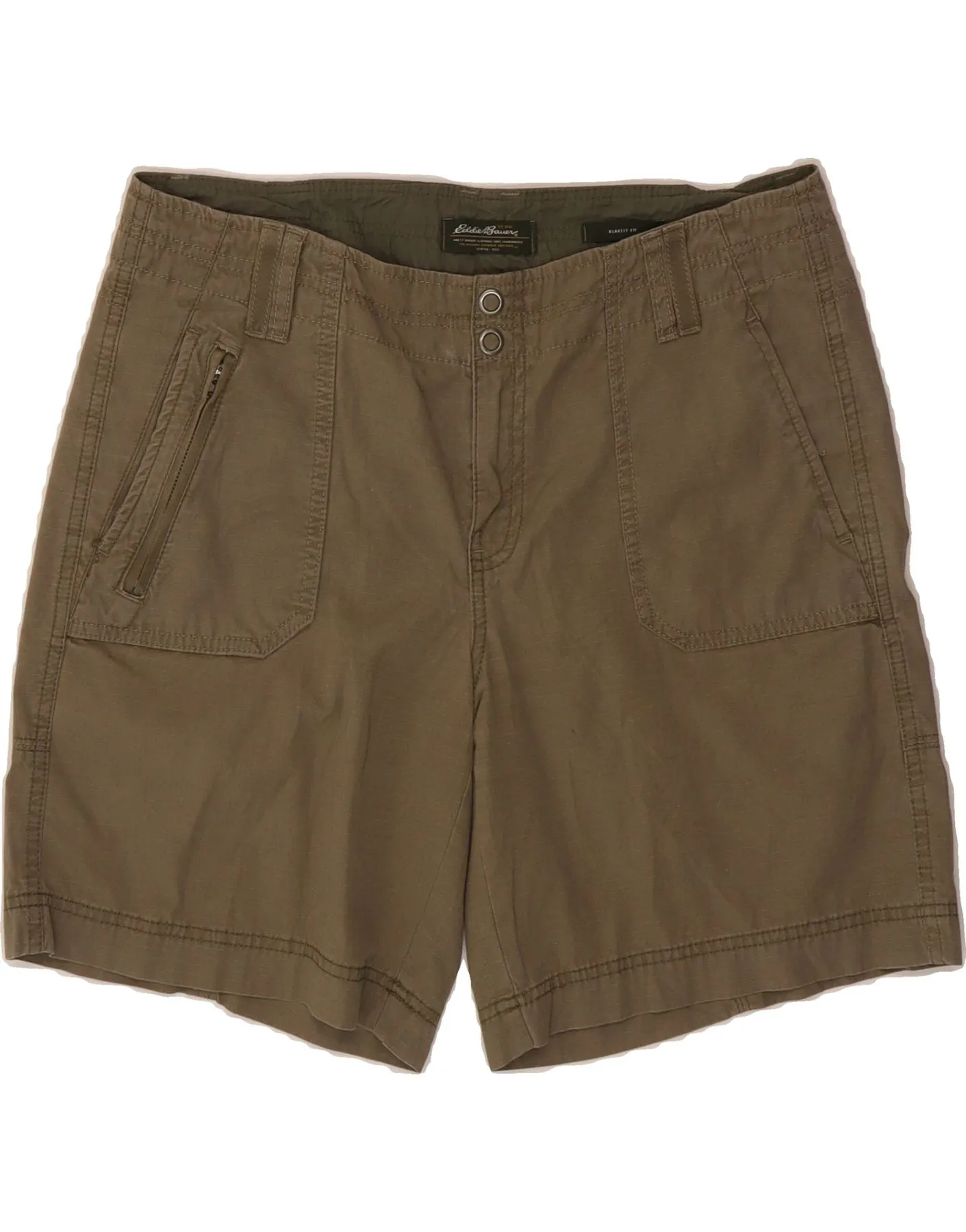 Tailored Style EDDIE BAUER Womens Blakely Fit Chino Shorts US 10 Large W32  Khaki Cotton