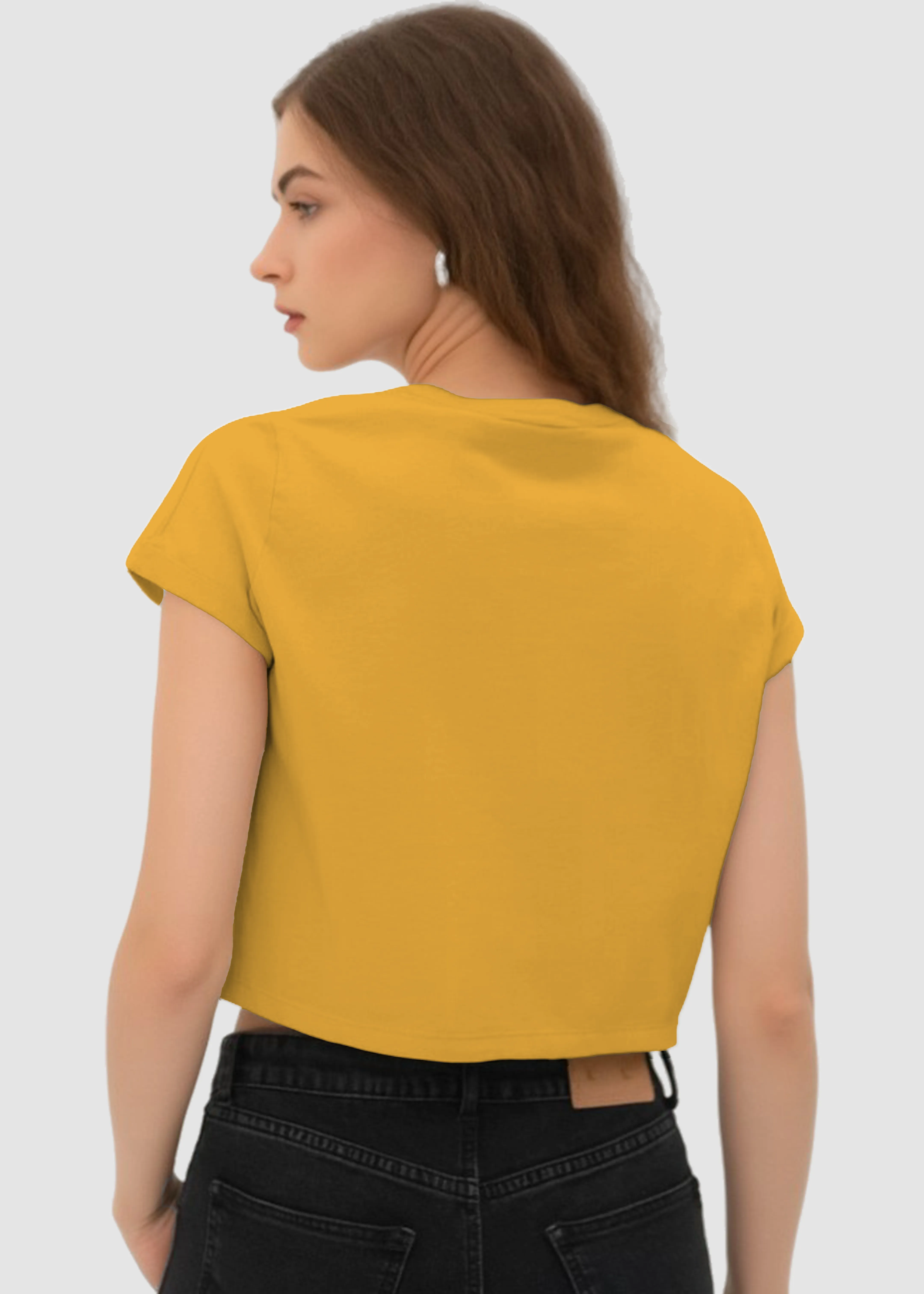 Golden Yellow Crop Top | FC39 Casual Chic Wear